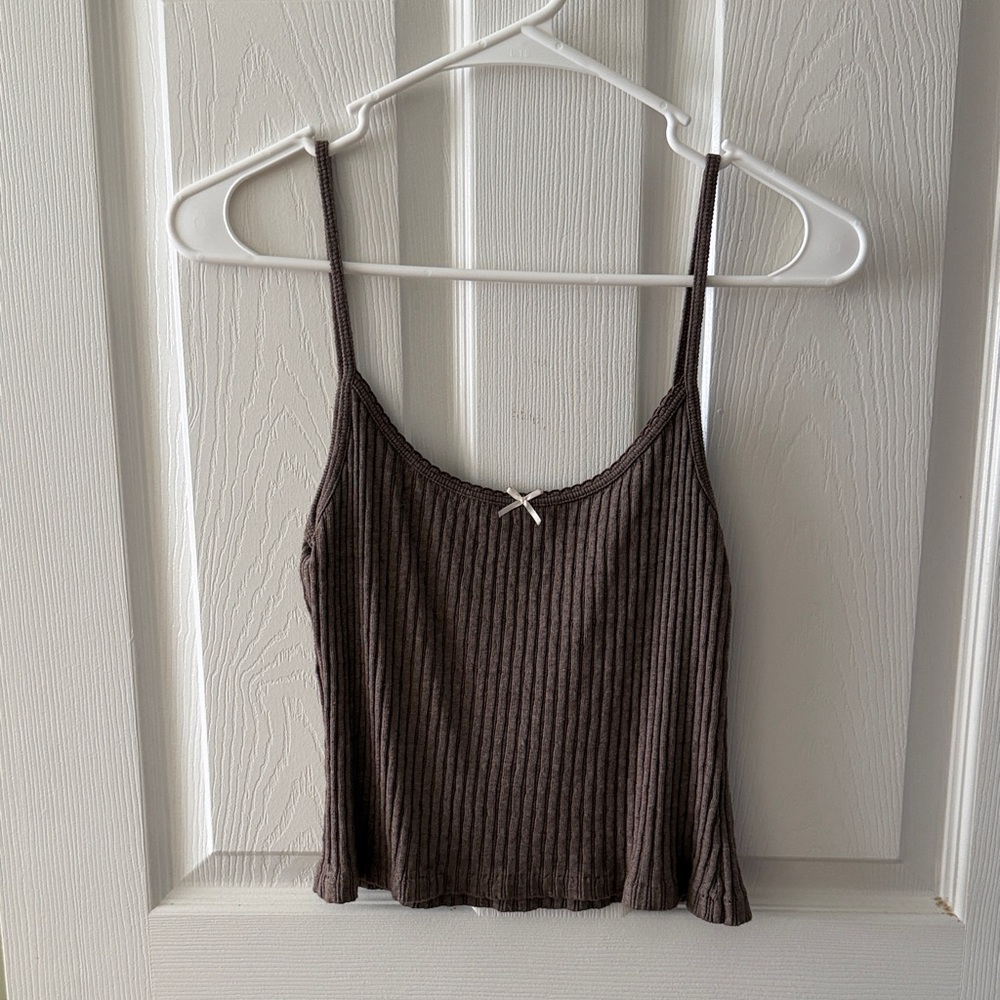 Brandy Melville Brown Ribbed Women's Top